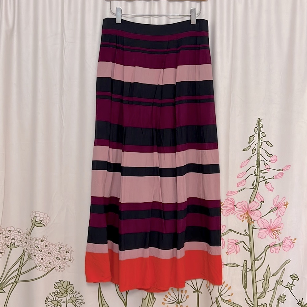 Ann Taylor Light Flowy Striped Maxi Skirt